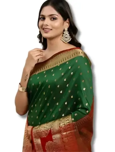 ​Art Silk Saree with Separate Blouse – Zari Woven Design